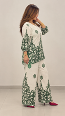Women Stylish Green Printed Co-ord Set