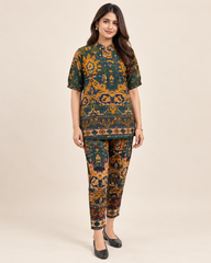 Printed Asymmetric Top With Palazzo Set
