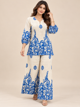 Women Stylish Blue Printed Co-ord Set