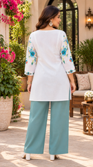Women’s Stylish Printed Green Co-ord Set