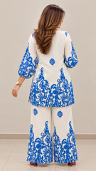 Women Stylish Blue Printed Co-ord Set