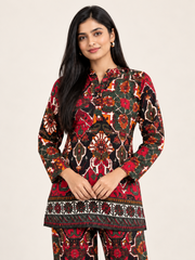 Printed Asymmetric Top With Palazzo Set
