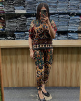 Printed Asymmetric Top With Palazzo Set