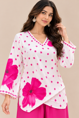 Ethnic Charm with Women’s Stylish Printed Pink Co-ord Set
