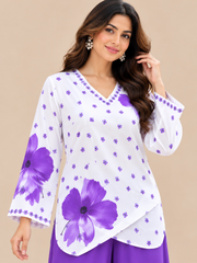 Ethnic Charm with Women’s Stylish Printed Purple Co-ord Set