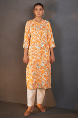 Sunheri Printed Cotton Blend Kurta