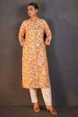Sunheri Printed Cotton Blend Kurta