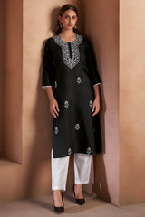 Noir Chikankari Embroidered Kurta