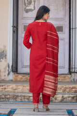 Ruby Royale Embroidered Kurta Set