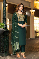 Emerald Royale Embroidered Kurta Set