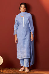 Sky Grace Schiffli Kurta Set