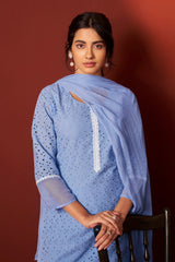 Sky Grace Schiffli Kurta Set
