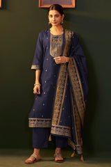 Midnight Royale Jacquard Kurta Set