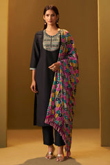 Midnight Noir Embroidered Kurta Set