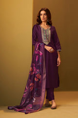 Burgundy Royale Embroidered Kurta Set