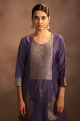 Lilac Royale Jacquard Kurta Set