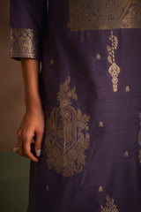 Lilac Royale Jacquard Kurta Set