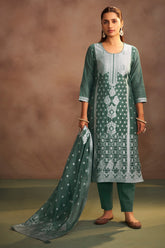Sage Royale Jacquard Kurta Set
