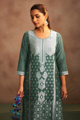 Sage Royale Jacquard Kurta Set