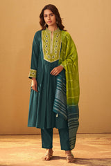 Emerald Royale Embroidered Kurta Set