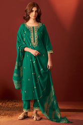 Emerald Royale Embroidered Kurta Set