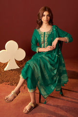 Emerald Royale Embroidered Kurta Set
