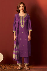 Royal Orchid Embroidered Kurta Set