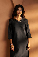 Midnight Noir Chanderi Kurta Set