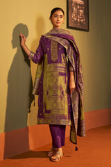 Burgundy Royale Jacquard Kurta Set