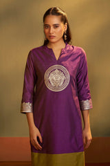 Burgundy Royale Jacquard Kurta Set