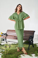 Olive Aura Rayon Co-Ord Set