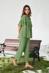 Olive Aura Rayon Co-Ord Set