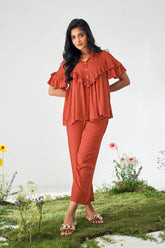 Amber Glow Rayon Co-Ord Set