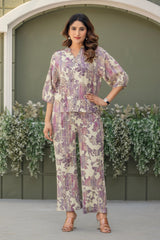 Rust Radiance Foil Print Co-Ord Set