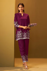 Maroon Muse Printed Rayon Co-Ord Set
