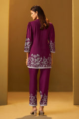Maroon Muse Printed Rayon Co-Ord Set