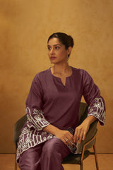Mocha Grace Embroidered Cotton CO-Ord Set