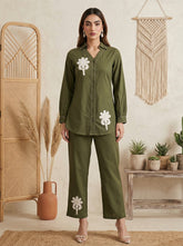 Emerald Grace Embroidered Cotton Kurta