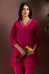 Rosewood Schiffli Cotton Co-Ord Set