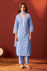 Ivory Lace Schiffli Kurta Set