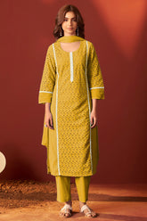 Noor Lace Schiffli Kurta Set