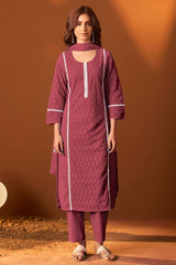 Ivory Schiffli Lace Kurta Set