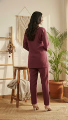 Maroon Bloom Handcrafted Cord Set