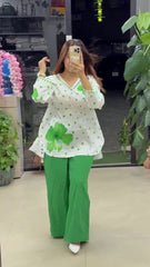 Ethnic Charm with Women’s Stylish Printed Green Co-ord Set