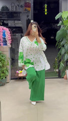 Ethnic Charm with Women’s Stylish Printed Green Co-ord Set