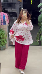 Ethnic Charm with Women’s Stylish Printed Maroon Co-ord Set