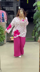 Ethnic Charm with Women’s Stylish Printed Pink Co-ord Set