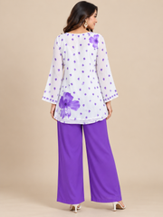 Ethnic Charm with Women’s Stylish Printed Purple Co-ord Set