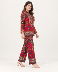 Printed Asymmetric Top With Palazzo Set