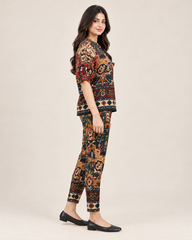 Printed Asymmetric Top With Palazzo Set
